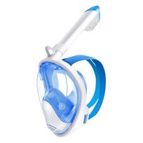 Full Face Snorkel Mask for Adults & Teens, 180° Panoramic View Snorkeling Gear with Removable Camera Mount, Anti-Fog Leak-Proof L/XL dangaus mėlyna spalva