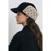 Bermudagrass Earflap Cap   Dot Boa   Black Single option beige