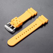 Silikoninis dirželis 20mm 22mm Laikrodžio dirželis Atsparus vandeniui dirželis Vyrams Moterims for Seiko No.5 SKX007 SKX009 for Seiko Prospex SRP777J1 22mm geltona