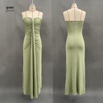 2025 Women's Summer Bodycon Dress: Sexy Ruffled Bandeau Style S