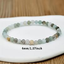 Natural Amazonite Beaded Zipper Bracelet - Bohemian Vacation Style, May Birthstone, Uncoated, Hypoallergenic, Nickel-Free, Suitable for Daily Wear 4mm