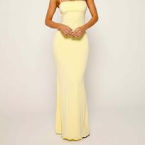 European and American new double-layer anti-penetration, sexy slim backless suspender solid color dress for women S