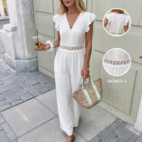 Womens Halter Casual Striped Jumpsuit Sexy V Neck Open Back Shorts Romper Summer Beach Vacation Outfits Daily Wear S