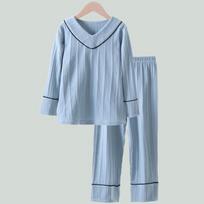 Kids' V-Neck Pajama Set - Spring/Autumn Casual Two-Piece Home Wear for Children & Parents 140 cm