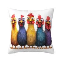 Pillow Case Funny Chicken Soft Pillow Cover Vintage Cushion Cover Custom DIY Pillowcases For Chair Sofa Home Decoration 30cmx30cm