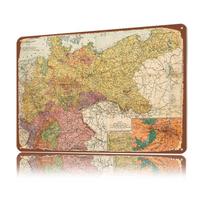 Vokietijos imperijos žemėlapis Asmeninis D Tekstūrinis metalinis plakatas Sienos menas Vintažiniai skardos ženklai prabangiai dekoracijai Namų dekoracijos 20x30cm（7.8x11.8inch） beige