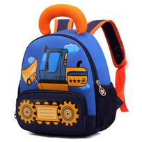 Cute Kids Backpack Cartoon Excavator Kindergarten School Bag for Boys Girls Lightweight Double Shoulder Bag