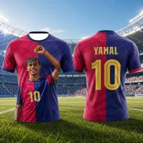 Lamine Yamal Fan Edition Kids Soccer Jersey New Breathable Sweat Wicking Short Sleeve Football Shirt For Daily S