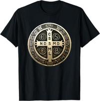 Brand New Limited Edition St. Benedict Medal St. Benedict Cross Catholic Christian T-Shirt S
