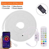 12V RGB LED neoninė šviesa 6x12mm lanksti juostelė vandeniui atsparūs silikoniniai šviestuvai 3535 96LED Tuya Wifi išmanusis nuotolinio valdymo pultas pritemdomas dekoras