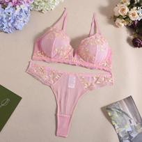 Sex Underwear Breast Bra Sexy Mesh Flower Embroidery Splicing Set S