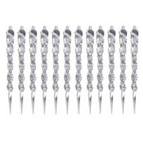 12 Pcs Acrylic Icicles Christmas Ornaments Clear Crystal Icicle Christmas Tree Hanging Decorations for Xmas