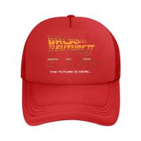 “Back to Future Movie, Sci - Fi Design” Mesh Baseball Cap One Size red