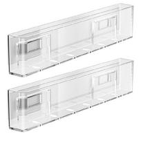 Practical Acrylic Bookshelf Organizer Muti-functional Storage Container Holder white