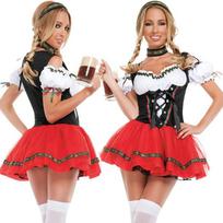 Oktoberfest alaus merginos Helovino kostiumas - Baro padavėjos tarnaitės apranga S black