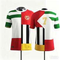 Men's Kids Black Floral No.7 Soccer Jersey Quick Dry Short Sleeve Portugal Fan Commemorative Football Training Tee S