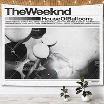 The Weeknd Muzikiniai Albumų Plakatai House of Balloons Gobelenas Svetainės Dekoras Estetiški Hipio Gobelenai Namų Dekoras Kilimai 100X70CM gray