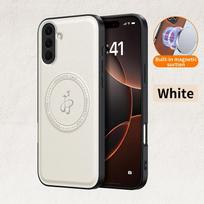 Wireless Charging Magnetic Case for Samsung Galaxy A56 A36 A26 A16 5G A55 A35 Protective Cover PU Leather Hard Back Shell Coque Galaxy A06 balta