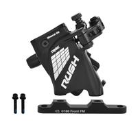 TANKE Wire Pulling Hydraulic Disc Brake Calipers Flat Mount Line Pulling Oil Disc Brake Road Bike Brake Set RUSH Front Rear Black Front brake gray