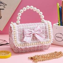 Newest Girls Princess Crossbody Bag Cute Bowknot Kids Linen Purses And Handbags Children'S Mini Party Purse Gift