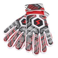 1 Pair Kids Soccer Gloves Latex Collision Resistance Football Goalkeeper Gloves for Grip Finger Guard Red Size 6