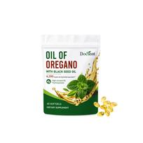 Oregano Oil & Black Seed Oil 6200 mg - Digestive Support Concentrated Extract (High Carvacrol & Thymoquinone) 1pack
