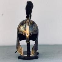 Medieval Knight Steel Authentic Troy Achilies Helmet Greek Helmet With Wooden Stand black