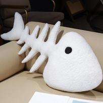 New Fish Bone Plush Toy Living Room Creative Sofa Cushion Comfort Sleeping Pillow Diy Doll Send Children Birthday Gift 45CM