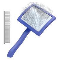 Yousheng 1 Set Slicker Brush for Poodles Dog Grooming Brush with Extra Long Pins Pet Brush And Comb Remove Tangles Knots for Goldendoodles mėlyna