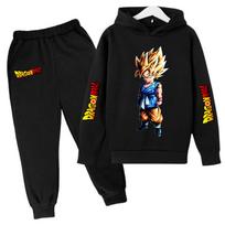 2026 Street Suit Goku Fashion Girl Boy Clothes Anime Dragon Ball Z Winter Child Sets Kawaii Warm Sizes 100-160 Tops Lovely Warm 100