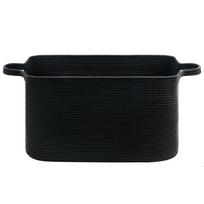 Medvilninės virvės pintas laikymo krepšys - Didelės talpos skalbiniams ir žaislams 38x25x23cm black