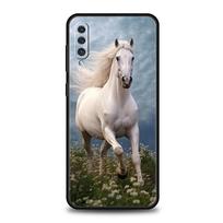 Phone Case For Samsung A56 A36 A26 A54 A52 A24 A14 A50 A70 A40 A06 A12 A22 A34 A42 A32 5G A04s A16 Cover White Horses Galloping For Samsung A20e gray