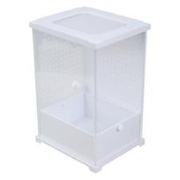 Terrarium Cage for Insect Tarantulas Amphibians Caterpillars Snail Clear Feeding Mini Reptile Breeding Box Acrylic 10x8.5x15 white
