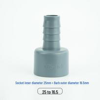 Žuvų akvariumo žarnos jungiklis-reduktorius - Greita jungtis minkštiems/kietiems vamzdeliams, vidinis skersmuo. gray
