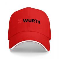 WURTH Logotipo Juoda Kepuraitė su Raudona ir Juoda Siuvinėjimo Dizainu Unisex ir Moteriškam Laisvalaikio Lauko Drabužiui One Size red