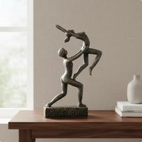Gymnastics Lift Sculpture Classic Home Decor Bronze Finish Resin Ornament