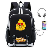 Žaidimo Mikecrack USB Paauglių Mokyklinė Kuprinė Vyrams Ir Moterims Laisvalaikio Sportinė Kuprinė 16inch black