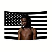 An O-Osamason American Flag Tapestry Rings Underground Rap Art Hip-Hop Fan Gift 100X70CM black