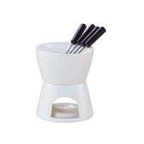 Keraminis šokolado fondue sviesto šildytuvo rinkinys Melt Hot Pot Bowl sūriui karamelė Aukštai temperatūrai atspari keramika Net šildomas šokolado panardinimo rinkinys A