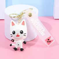 Gabby Dollhouse Keychains 3D Doll Pendant Handmade Backpack Accessories Creative Keychain Shoulder Bag Decor Kids Favors Gift white