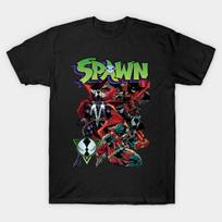 Men Black Print T-shirt Spawn No-Cut Transfer Paper Print Cotton Tshirt - Men's Summer Cotton Graphic Tee S įvairiaspalvis
