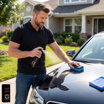 Car Scratch Repair Nano Spray 30ml Scratch Remover Coating Agent with Sponge and Towel for Automotive Surface Protection and Restoration One Size black