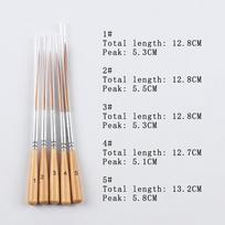 5Pcs Long Line Brush Set Acrylic Paint Brush Suitable For Fine Tipped Watercolor And Filling Corners Contour Drawing white