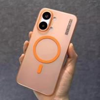 For POCO X8 Pro Max Case Matte Hard PC Translucent For MagSafe Magnetic Protective Phone Back Cover For POCO X8 Pro Shell Bumper Poco X8 Pro Max oranžinė