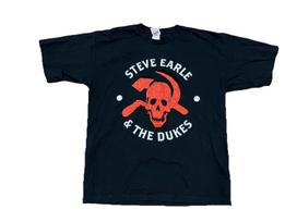 Vtg Steve Earle & The Dukes Large Bayside USA Made Country Rock Skull Unisex T-Shirt XXXL