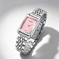 Women's Quartz Watch SKMEI Square Gold Stainless Steel 2670