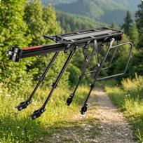 Rear Bike Rack with Side Rails Rigid Metal Alloy Carrier for Commuters, Semi Qr Dual Support