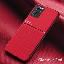 For OPPO Find X5 Lite 5G Case Silicone Magnetic Holder Plate Phone Cases For FindX5 Lite X5lite 2022 Soft Leather Back Cover For Find X5 Lite raudona