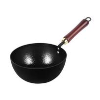 Kalta tekstūra Mini geležinis wokas Be dangos Keptuvė Nelipnus plokščiadugnis Puodas elektrinėms, indukcinėms, dujinėms viryklėms 20cm A