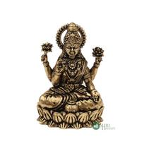 Goddess Maa Laxmi Idol, Lakshmi Mata Murti, For Home & Office Idol, Brass - 2 Cm black